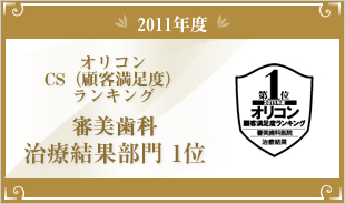 審美歯科 治療結果部門1位